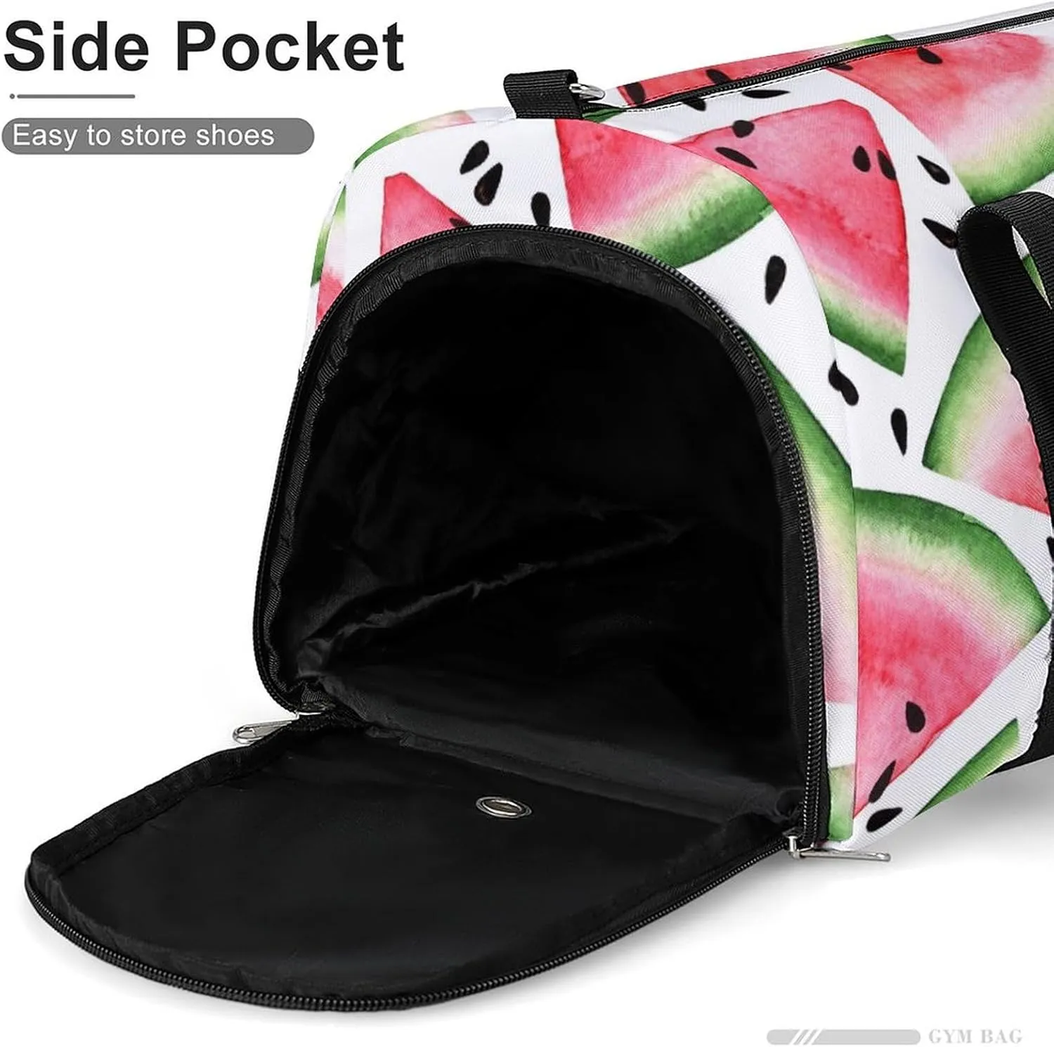Gym Duffel Bag with Shoe Compartment Wet Pocket, Red Pink Watermelon Travel Bag for Men Women, style-1