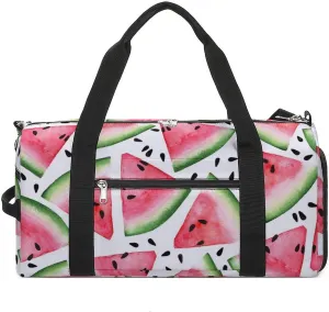 Gym Duffel Bag with Shoe Compartment Wet Pocket, Red Pink Watermelon Travel Bag for Men Women, style-1