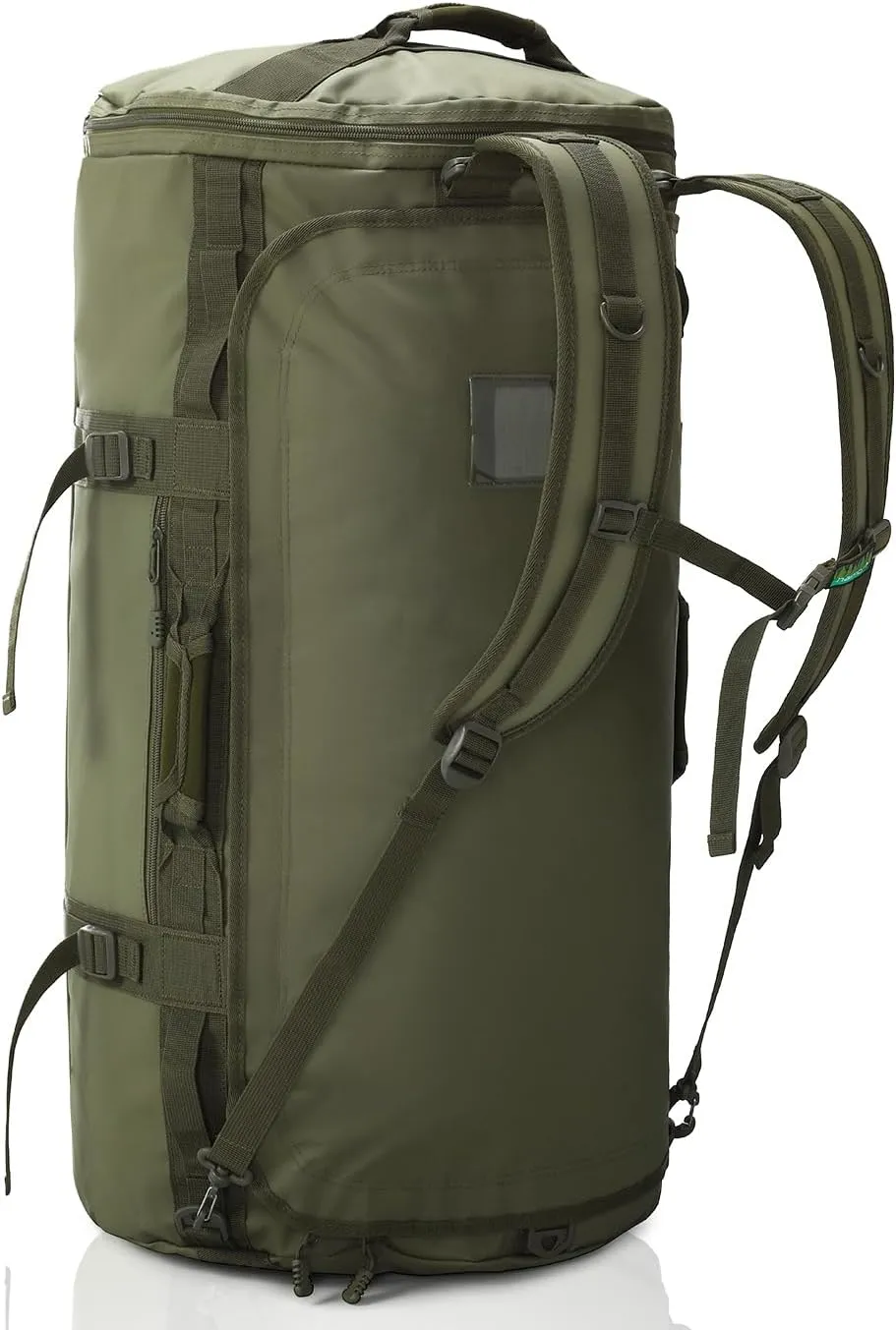 Haimont Large Duffle Bag Backpack for Men Women, 60L Convertible Travel Duffel Bags with Shoes Compartment, Carry on Durable Duffle for Sports Gym Hiking Camping, Water-resistant, Army Green
