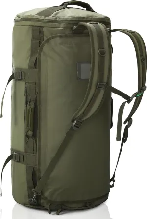 Haimont Large Duffle Bag Backpack for Men Women, 60L Convertible Travel Duffel Bags with Shoes Compartment, Carry on Durable Duffle for Sports Gym Hiking Camping, Water-resistant, Army Green