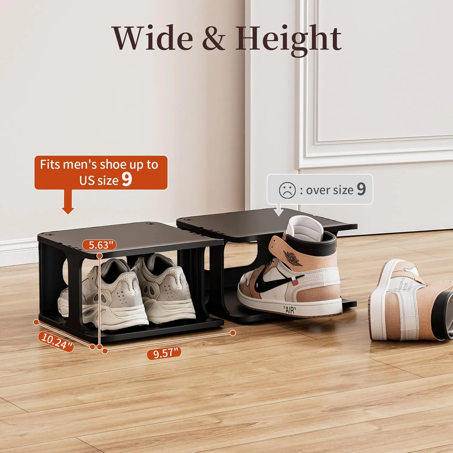 HAIXIN Vertical Narrow Tall Shoe Rack for Front Door Entrance, 7-Tier Sturdy Stackable Shoe Rack Organizer for Closet Entryway, Corner Shoe Storage Shelf Shoe Cubby