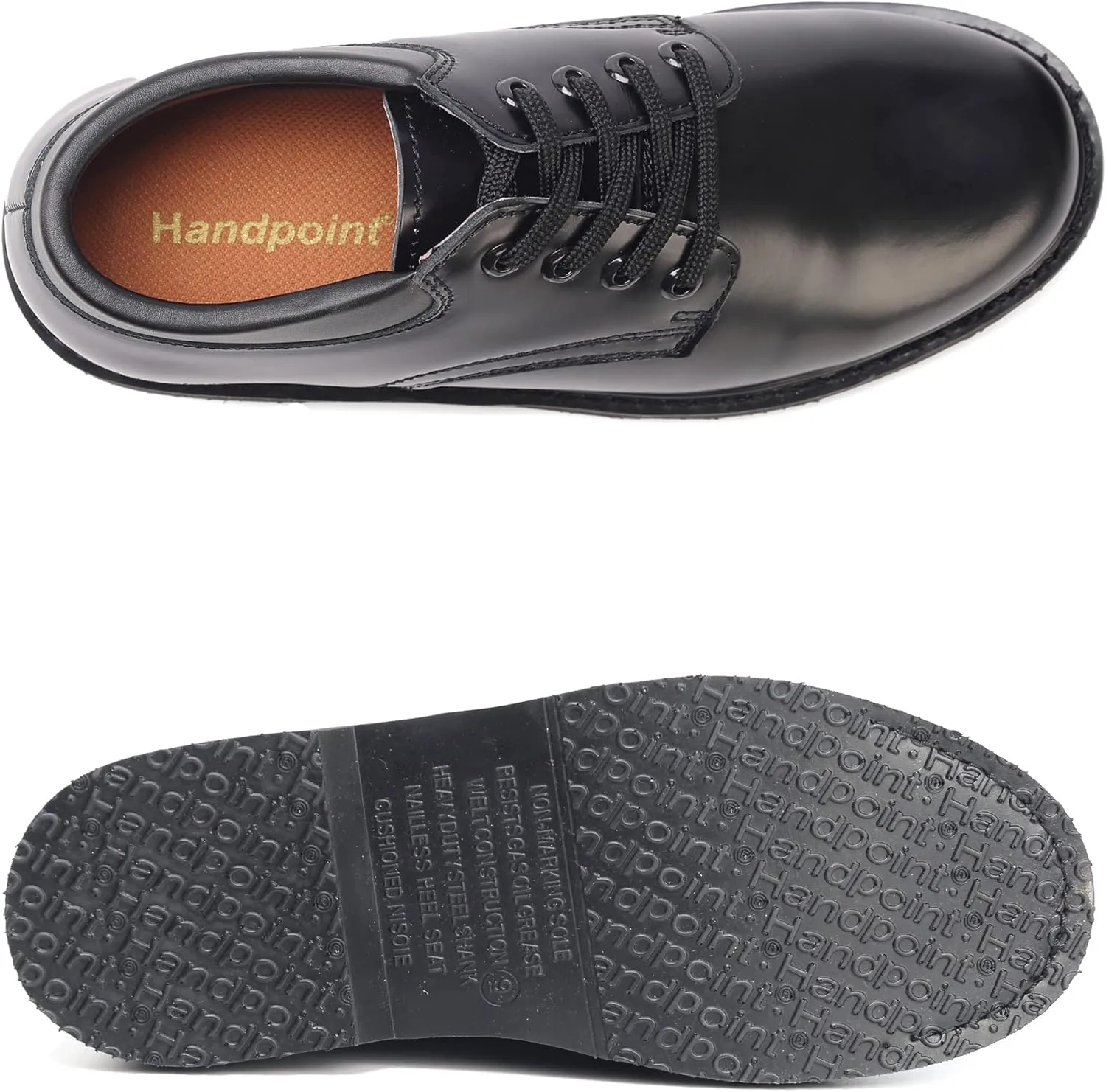 HANDPOINT Oxford Men's Black Slip Resistant Durable Fashion Breathable EH Work Shoe 82102