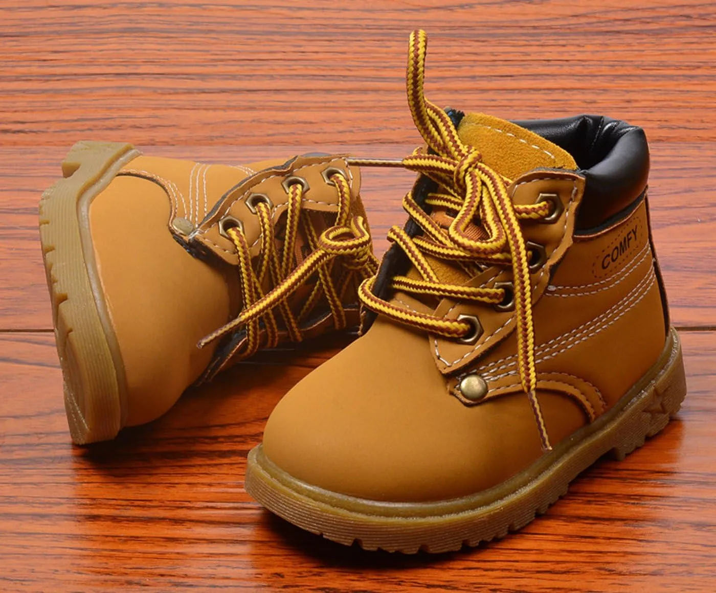 Happy Cherry Baby Autumn Boots Fashion Suede Leather Lace-Up Boots Soft Flat Ankle Boots