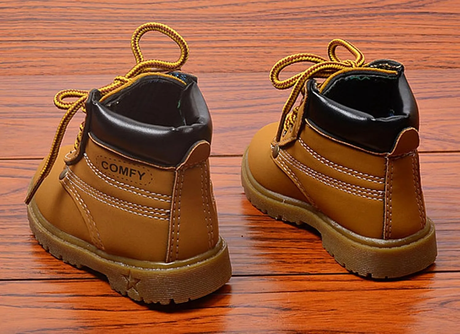 Happy Cherry Baby Autumn Boots Fashion Suede Leather Lace-Up Boots Soft Flat Ankle Boots