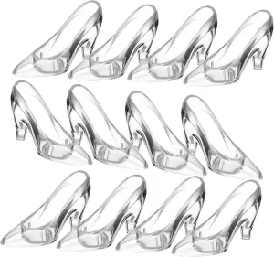 High Heel Crystal Shoes Ornaments Set 12pcs Decorative Shoe Models for Party