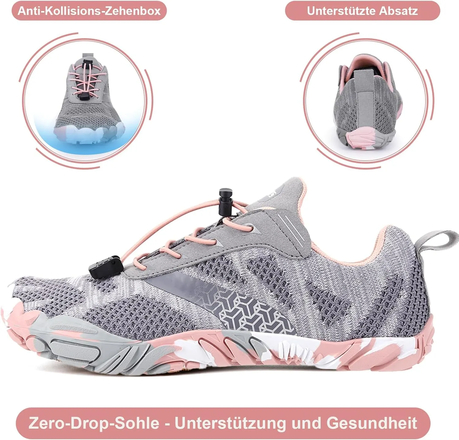 Hike Barefoot Shoes for Autumn Winter, Upgraded Thickened Minimalist Barefoot Shoes Women Men Non-Slip & Wide Toe Zero Drop Athletic Hiking Trail Running Shoe