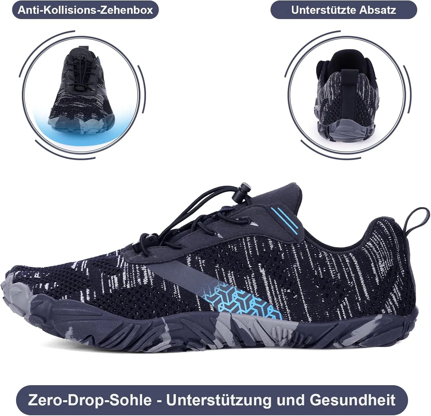 Hike Barefoot Shoes, Pro Barefoot Shoes Women Men Footwear, Athletic Hiking Minimalist Water Shoe Breathable Quick Dry Zero Drop Trail Running Shoe with Non-Slip Sole & Wide Toe Box