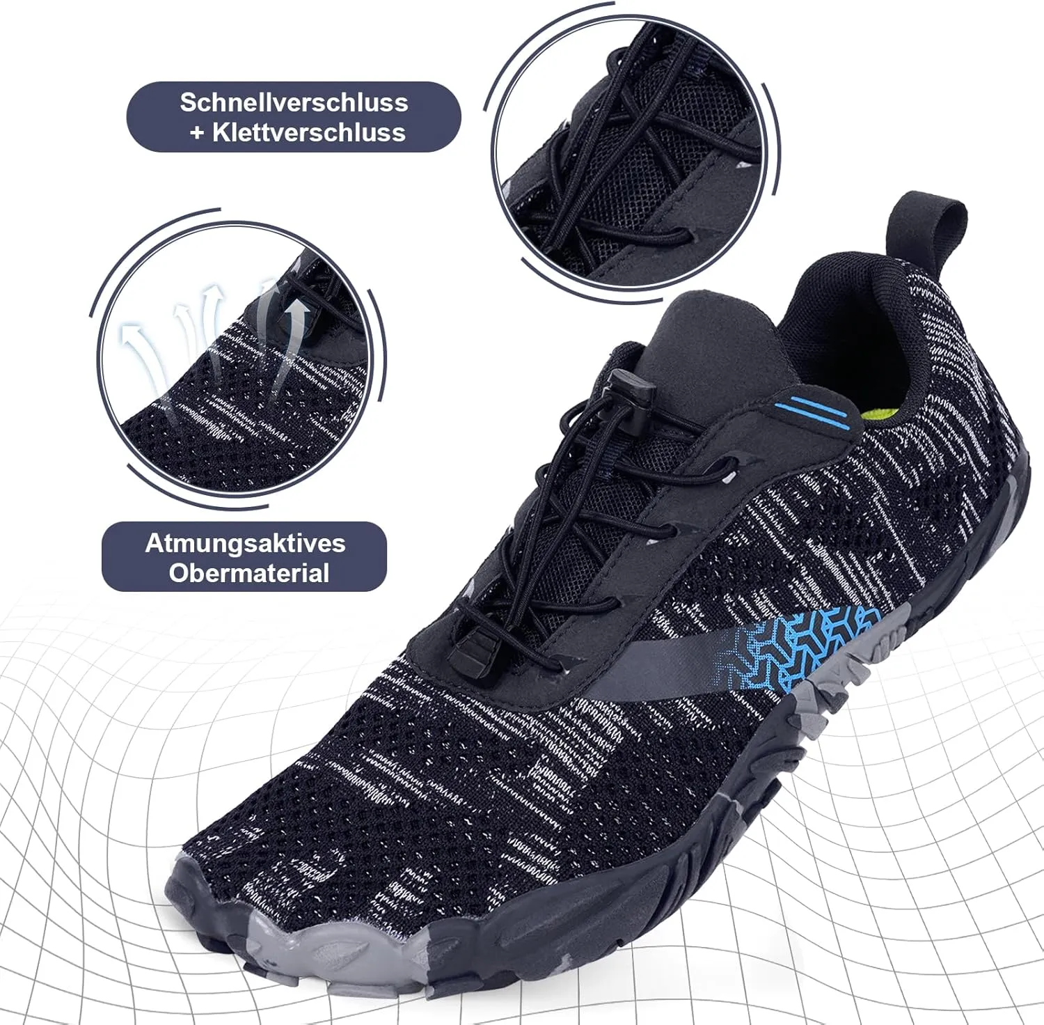 Hike Barefoot Shoes, Pro Barefoot Shoes Women Men Footwear, Athletic Hiking Minimalist Water Shoe Breathable Quick Dry Zero Drop Trail Running Shoe with Non-Slip Sole & Wide Toe Box