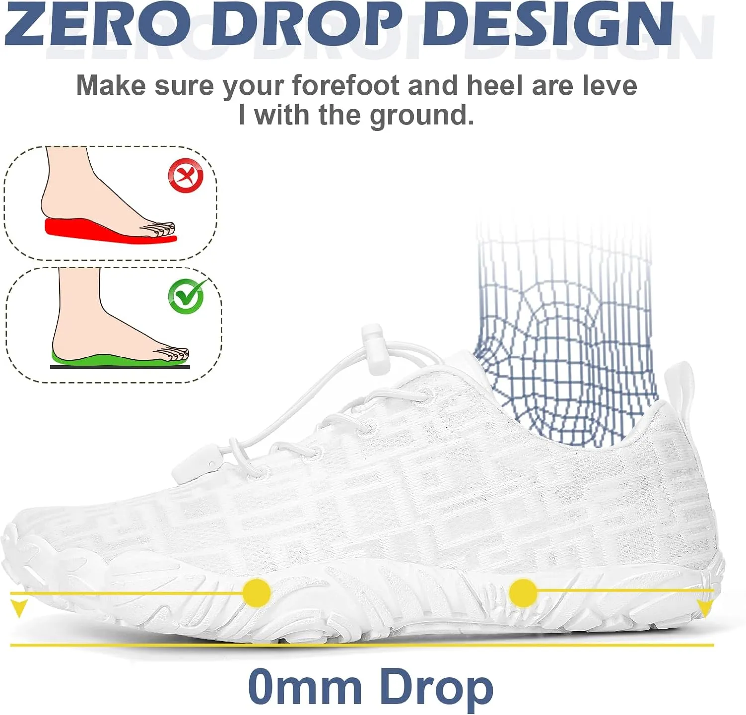 Hike Barefoot Shoes Women Men with Wide Toe Box Footwear Healthy Non-Slip Hike Beach Pool Aqua Swim Surf Hiking Running Athletic Water Shoe