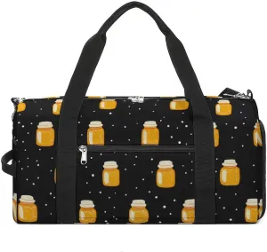 Honey Jar Polka Dots Unisex Gym Bag Waterproof Sports Duffels Travel Gear With Laundry Shoe Compartment