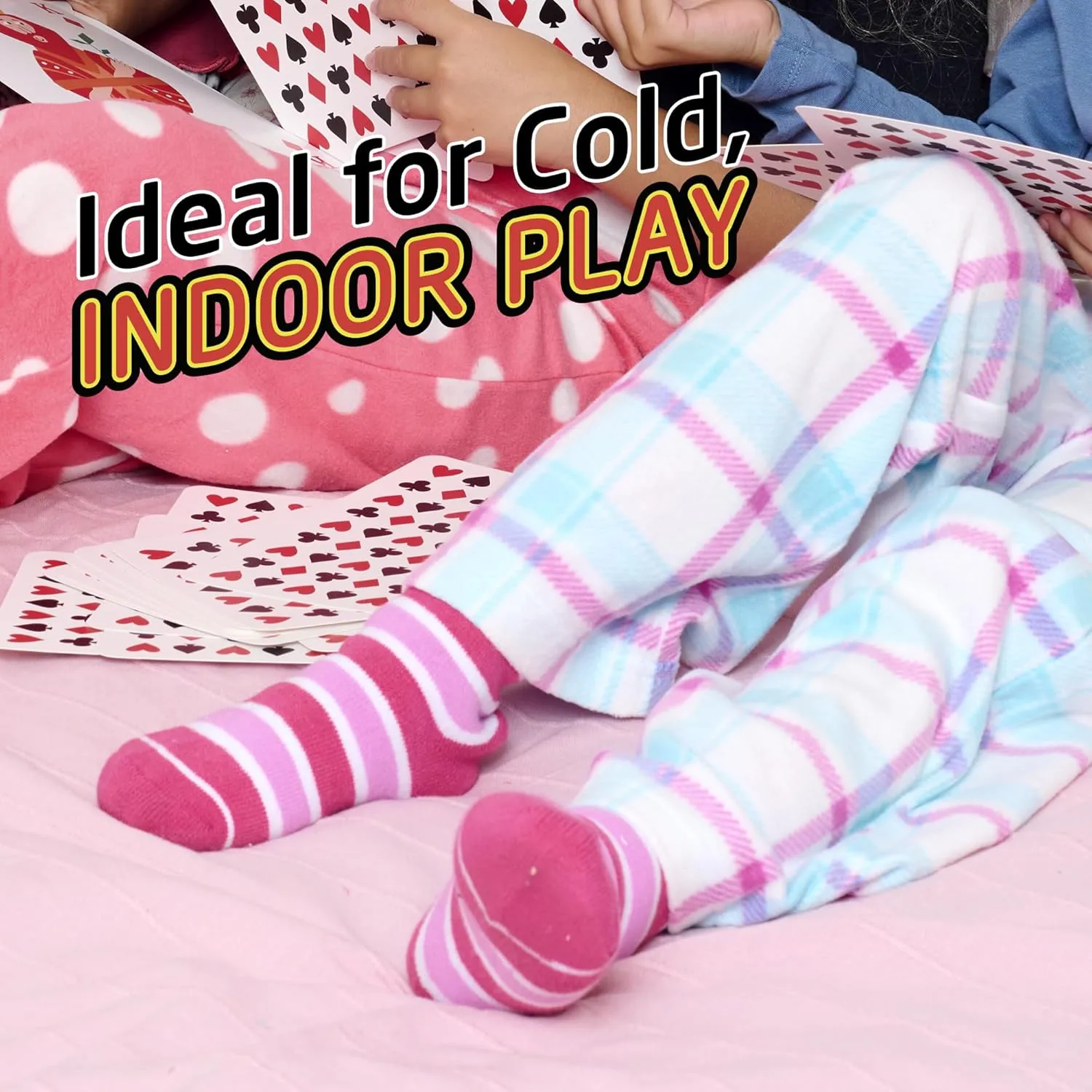 HOT FEET Kids Thermal Socks - Warm Winter Insulated Socks for Boys & Girls, Cozy & Thick Heated 2 Pack, Shoe Size 2-6