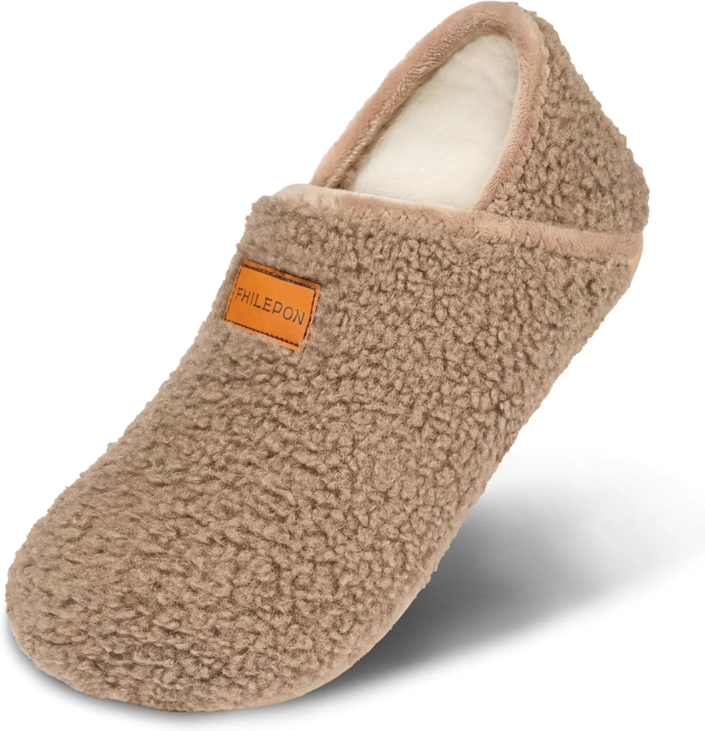 House Slippers for Women Soft-Lightweight House Shoes Men’s Furry Slippers Socks with Rubber Sole for Indoor Outdoor Use