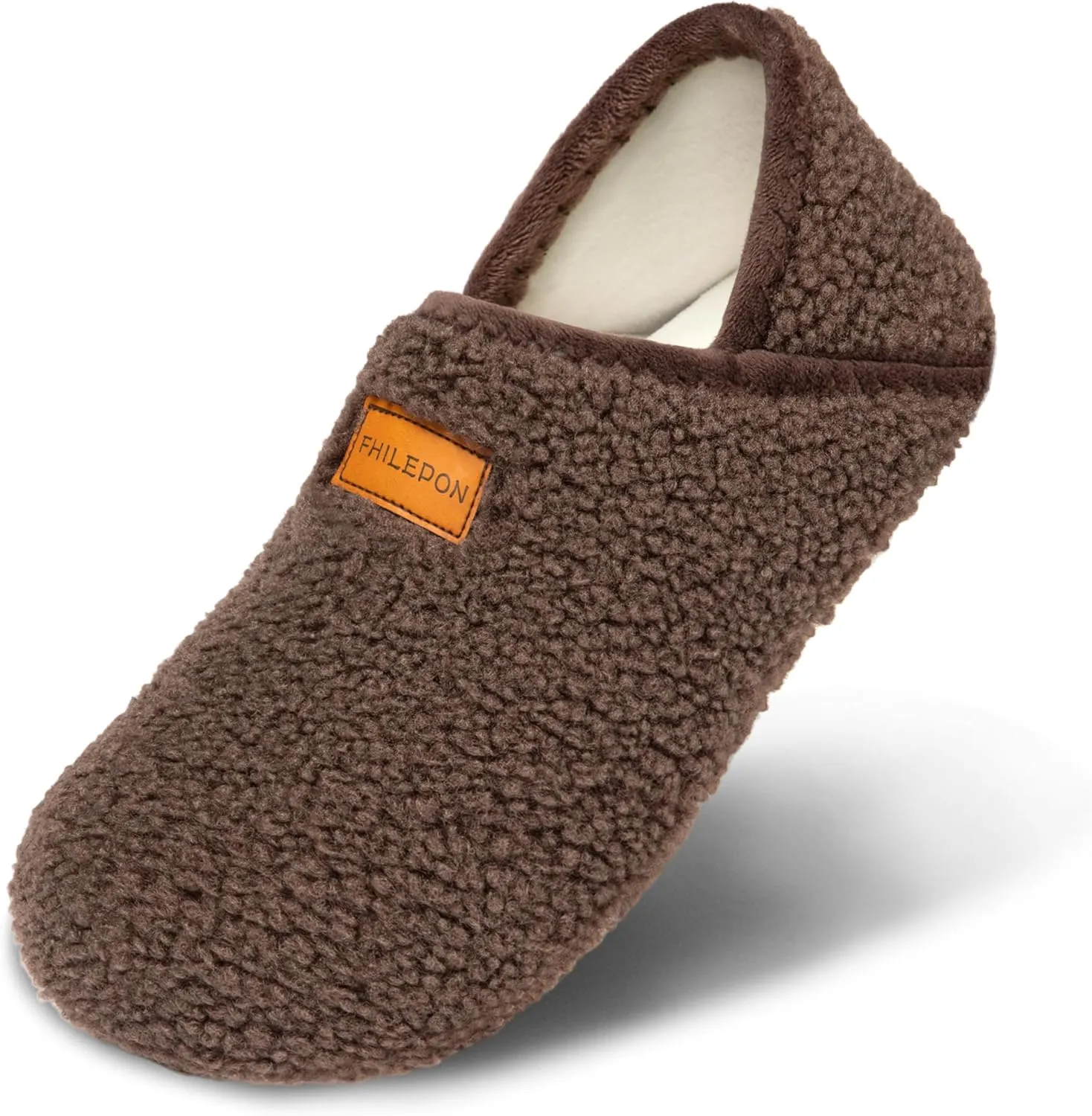 House Slippers for Women Soft-Lightweight House Shoes Men’s Furry Slippers Socks with Rubber Sole for Indoor Outdoor Use