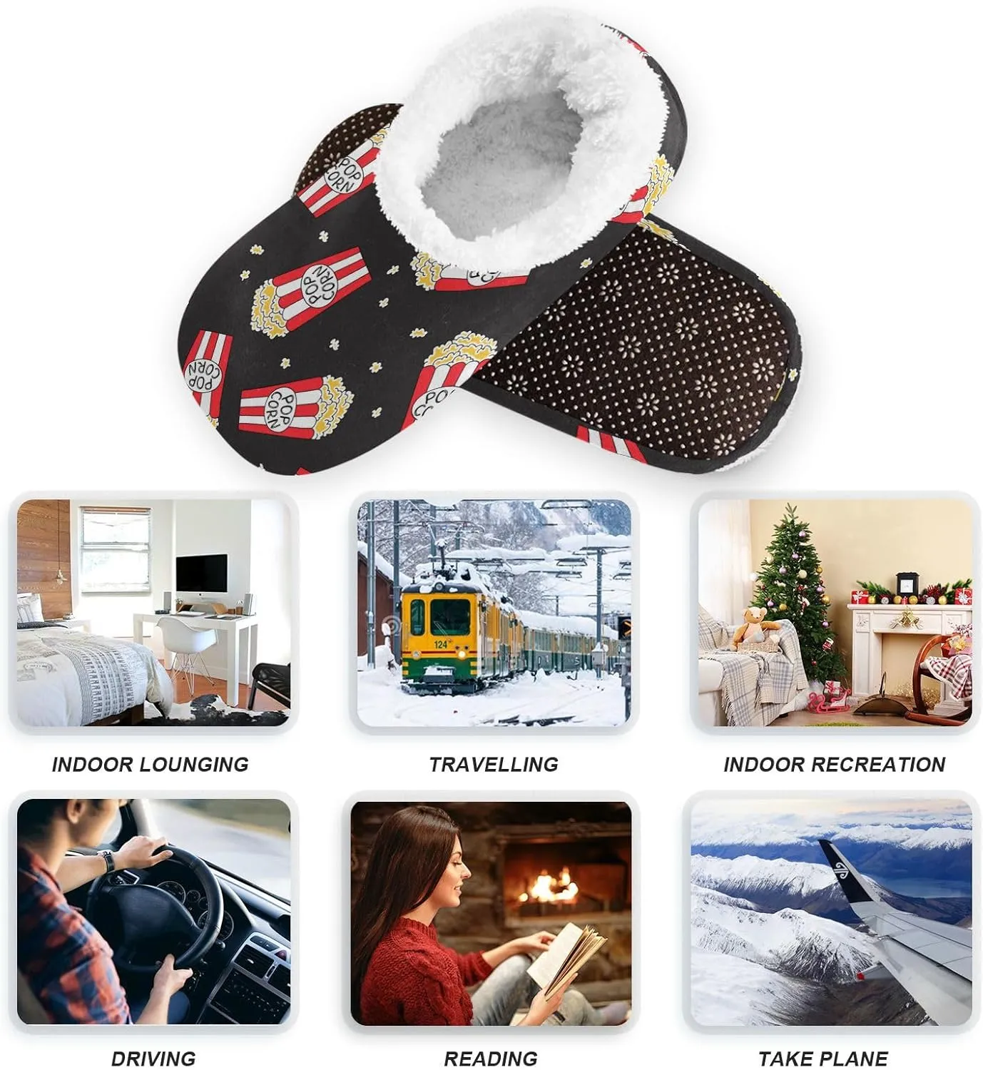 House Slippers Fuzzy Memory Foam Soft Slipper Socks for Woman Men
