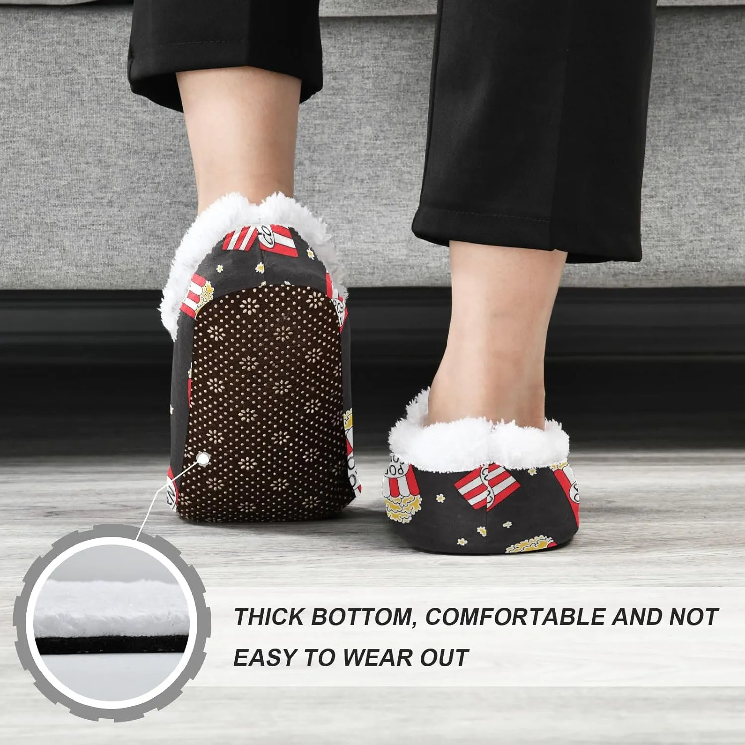 House Slippers Fuzzy Memory Foam Soft Slipper Socks for Woman Men