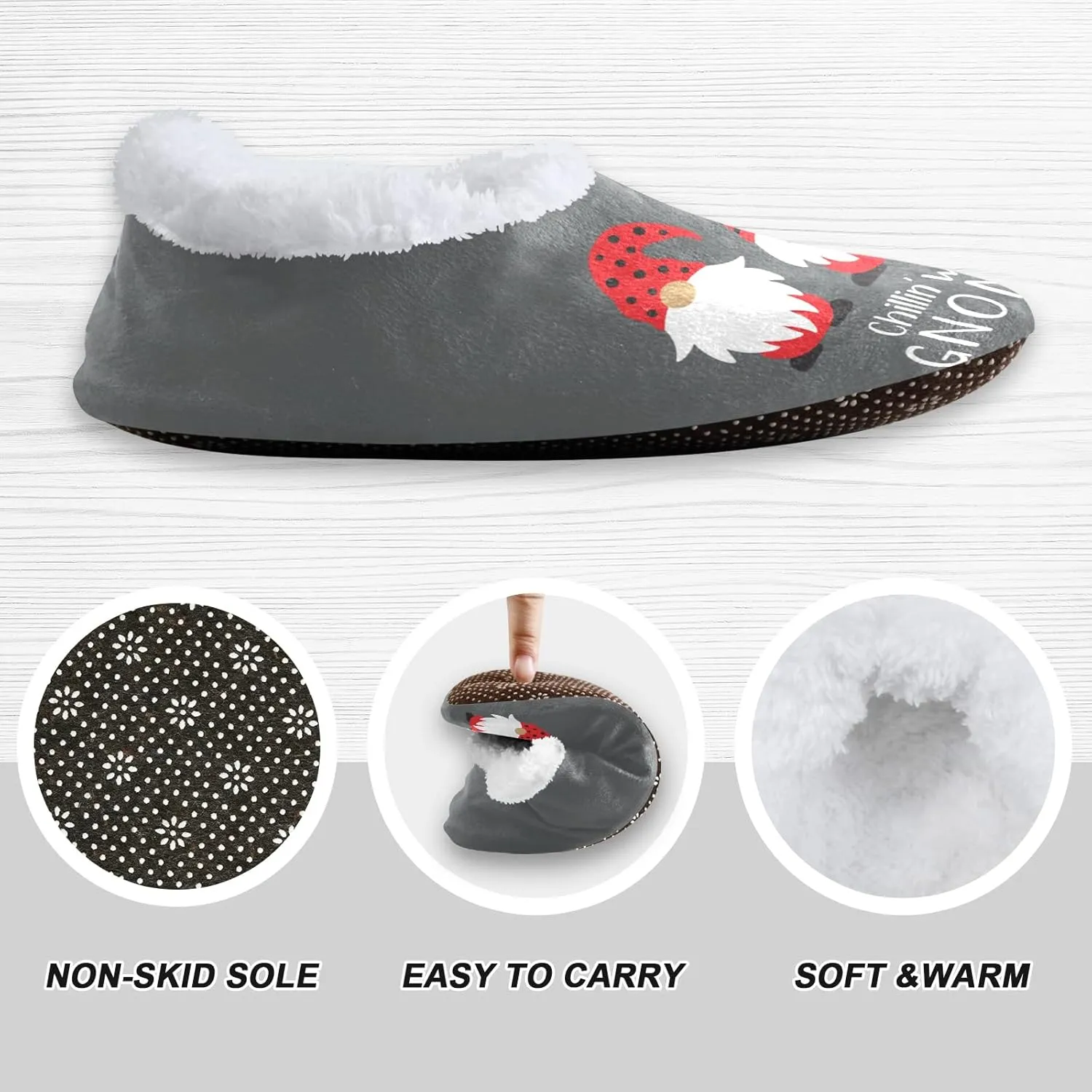 House Slippers Fuzzy Memory Foam Soft Slipper Socks for Woman Men