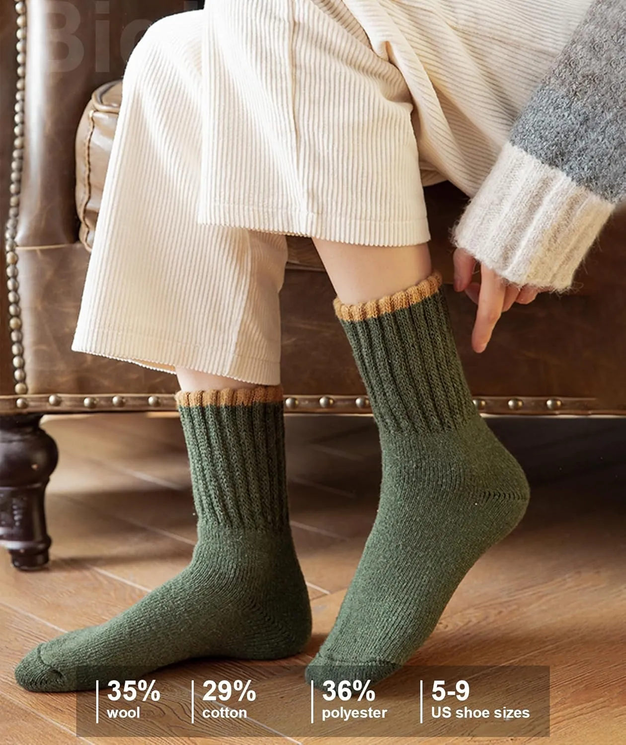 IIG 3-5 Pairs Womens Super Thick Warm Winter Crew Socks Cute Fashion Knit Cozy Socks Gifts for Women