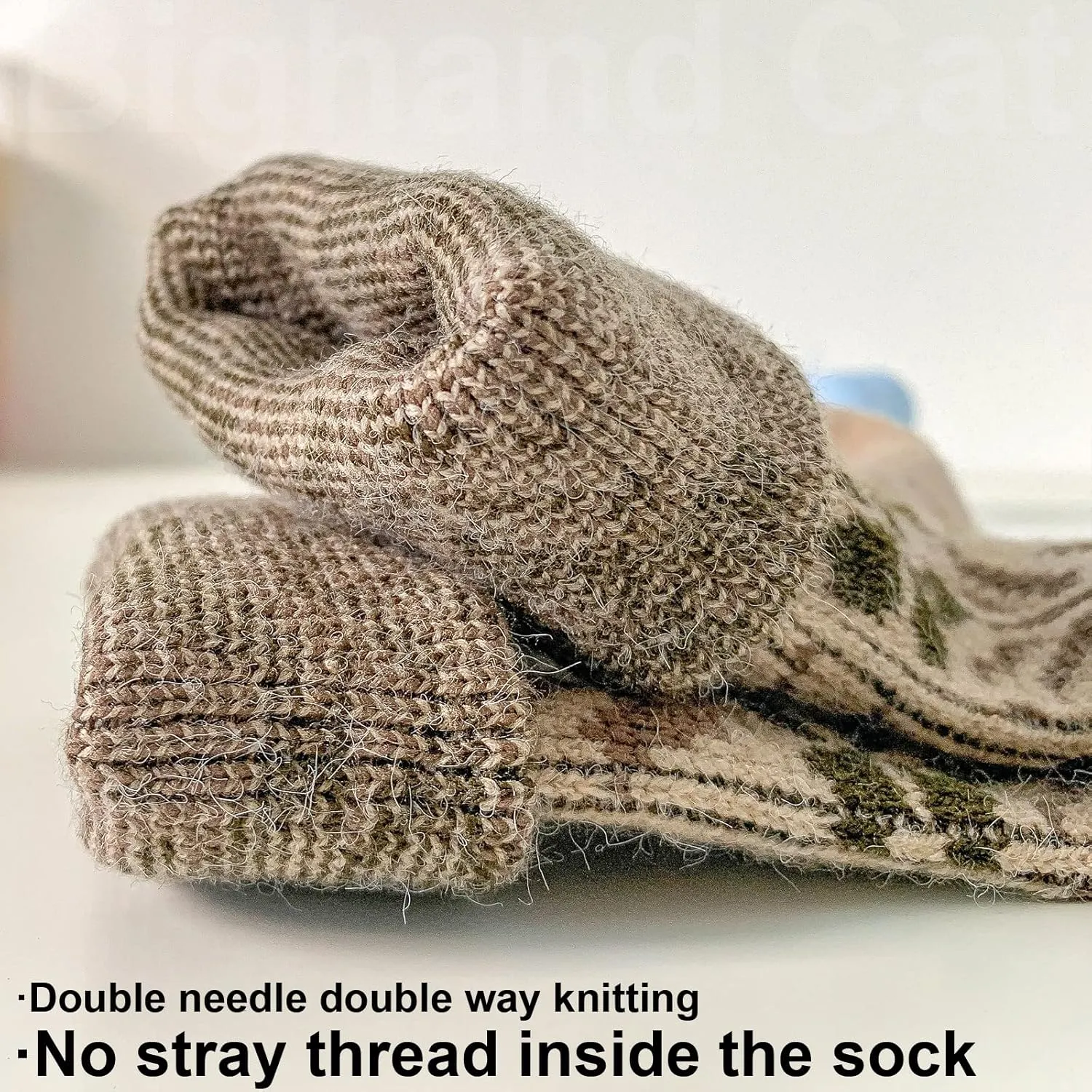 IIG 5 Pairs Womens Pretty Vintage Wool Socks Unique Print Design Soft Cozy Warm Crew Socks Christmas Gift