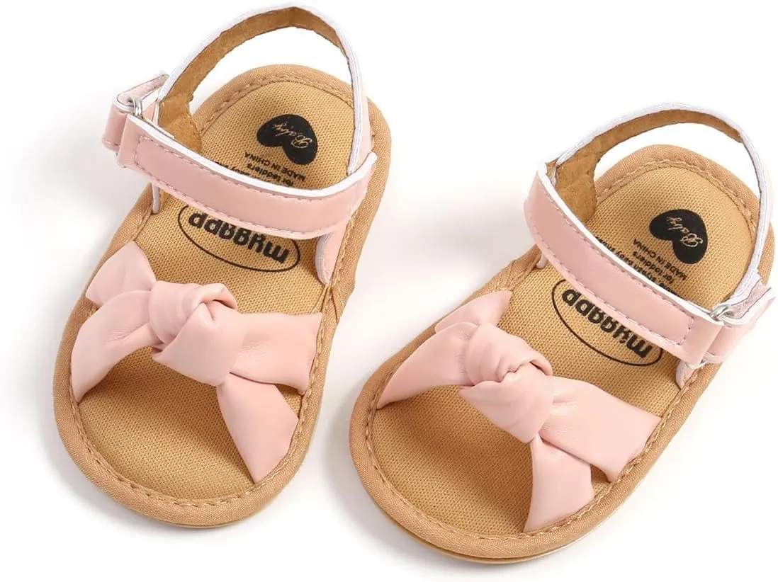 Infant Baby Girls Sandals Summer Open Toe Wedding Princess Dress Shoe Soft Sole Baby Shoes for Newborn Girl