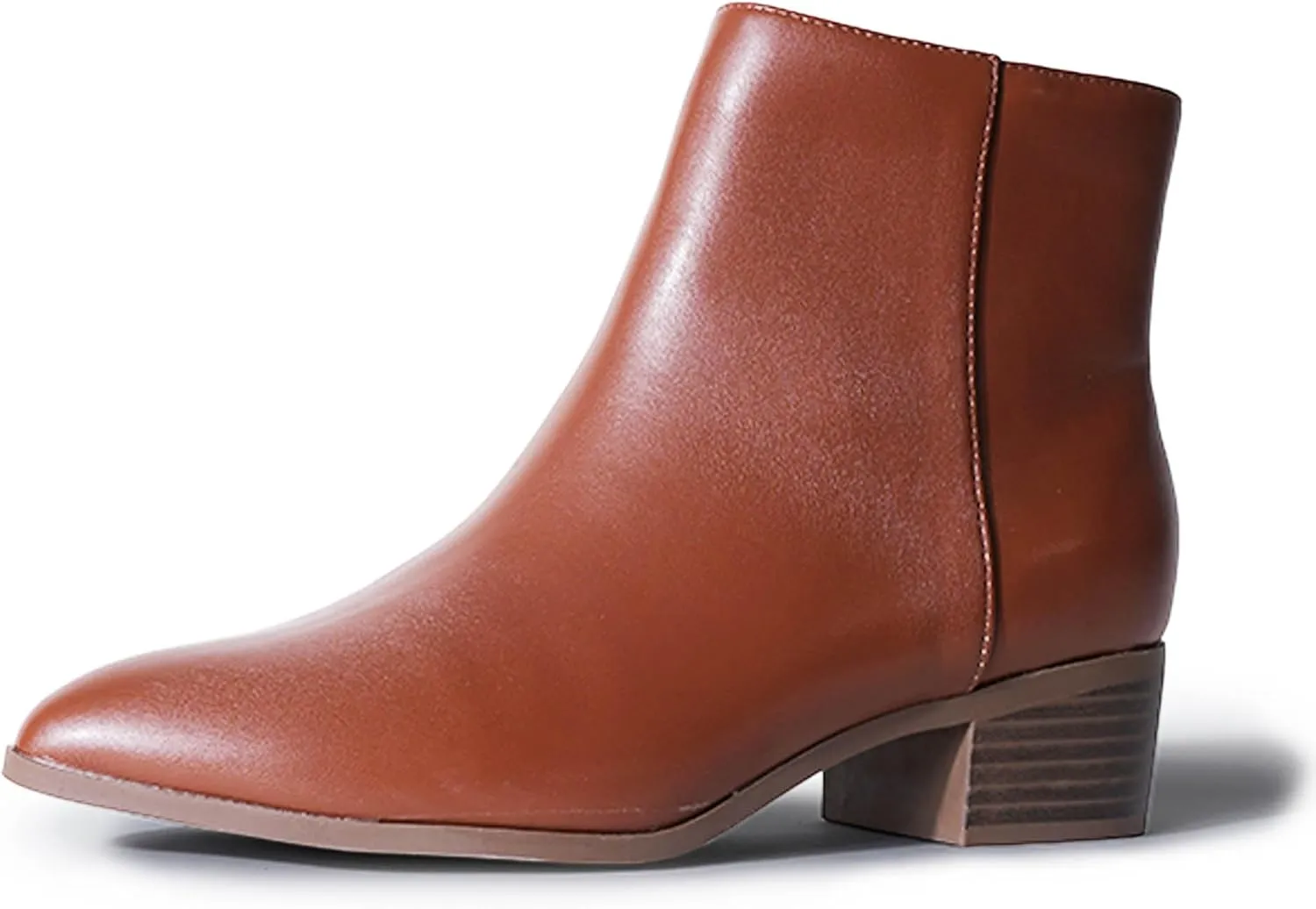 J. Adams Women's Viper Ankle Boots - Short Chunky Low-Heel Pointed-Toe Block Booties, Comfortable and Stylish for Everyday Wear