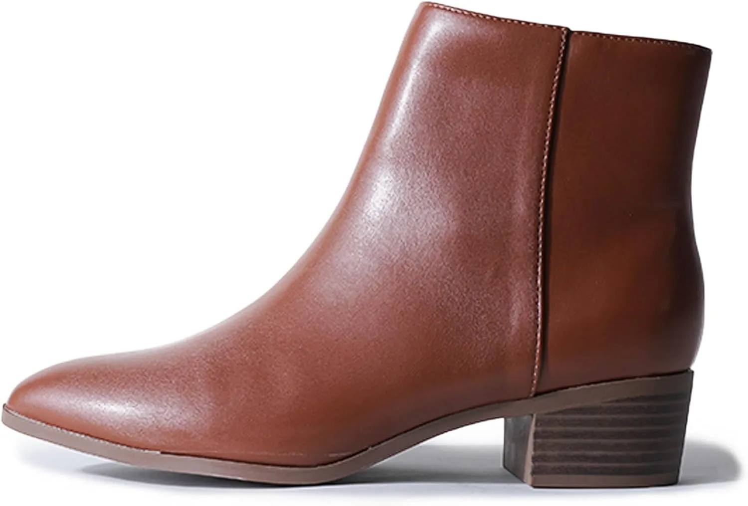 J. Adams Women's Viper Ankle Boots - Short Chunky Low-Heel Pointed-Toe Block Booties, Comfortable and Stylish for Everyday Wear