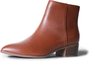 J. Adams Women's Viper Ankle Boots - Short Chunky Low-Heel Pointed-Toe Block Booties, Comfortable and Stylish for Everyday Wear