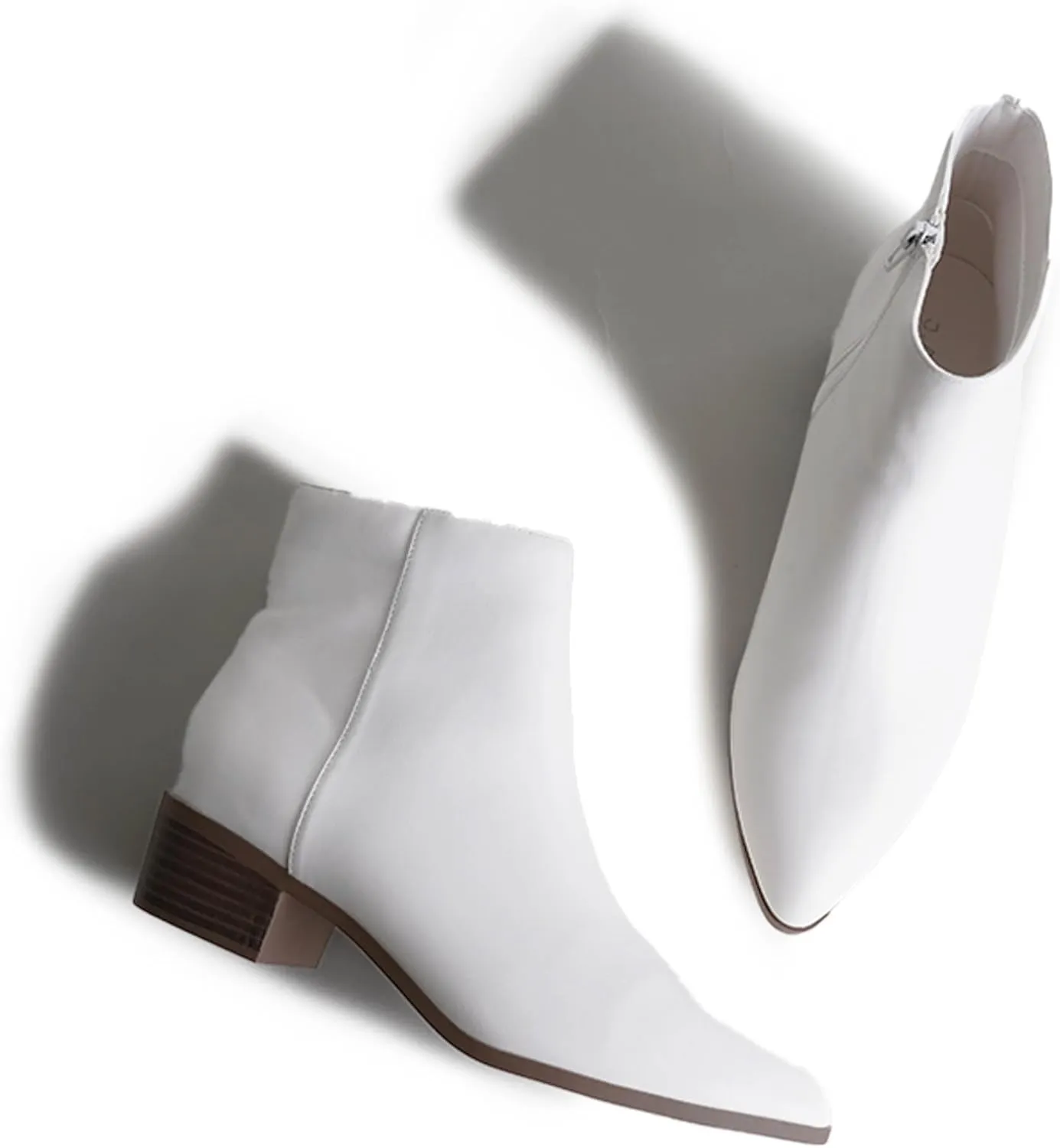 J. Adams Women's Viper Ankle Boots - Short Chunky Low-Heel Pointed-Toe Block Booties, Comfortable and Stylish for Everyday Wear
