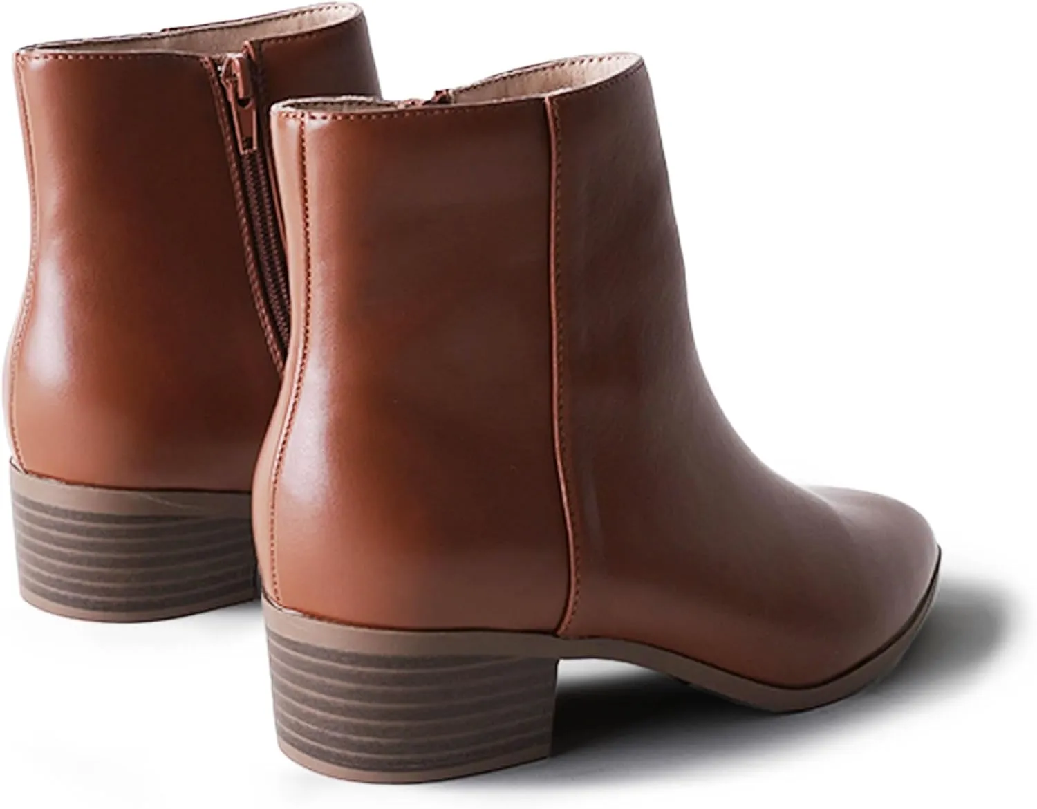 J. Adams Women's Viper Ankle Boots - Short Chunky Low-Heel Pointed-Toe Block Booties, Comfortable and Stylish for Everyday Wear
