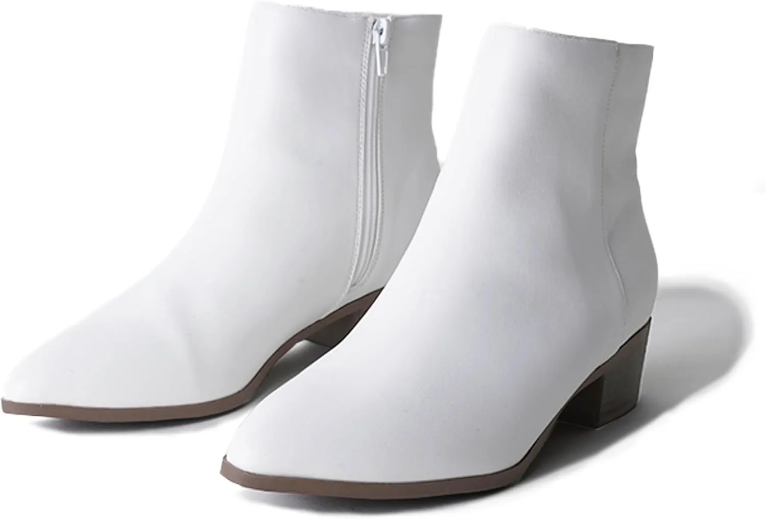 J. Adams Women's Viper Ankle Boots - Short Chunky Low-Heel Pointed-Toe Block Booties, Comfortable and Stylish for Everyday Wear