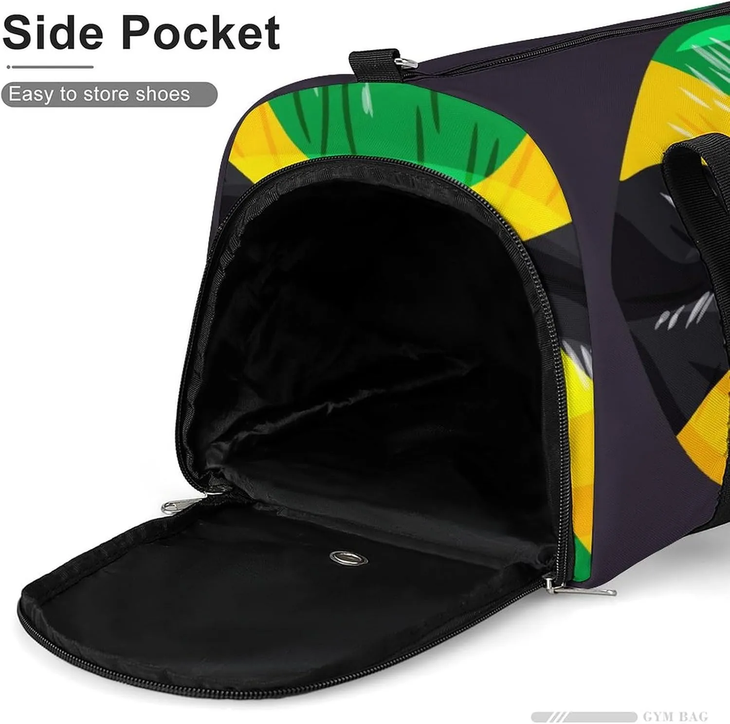 Jamaican Flag Lips Sports Duffel Bag with Waterproof Shoe Compartment for Gym and Travel