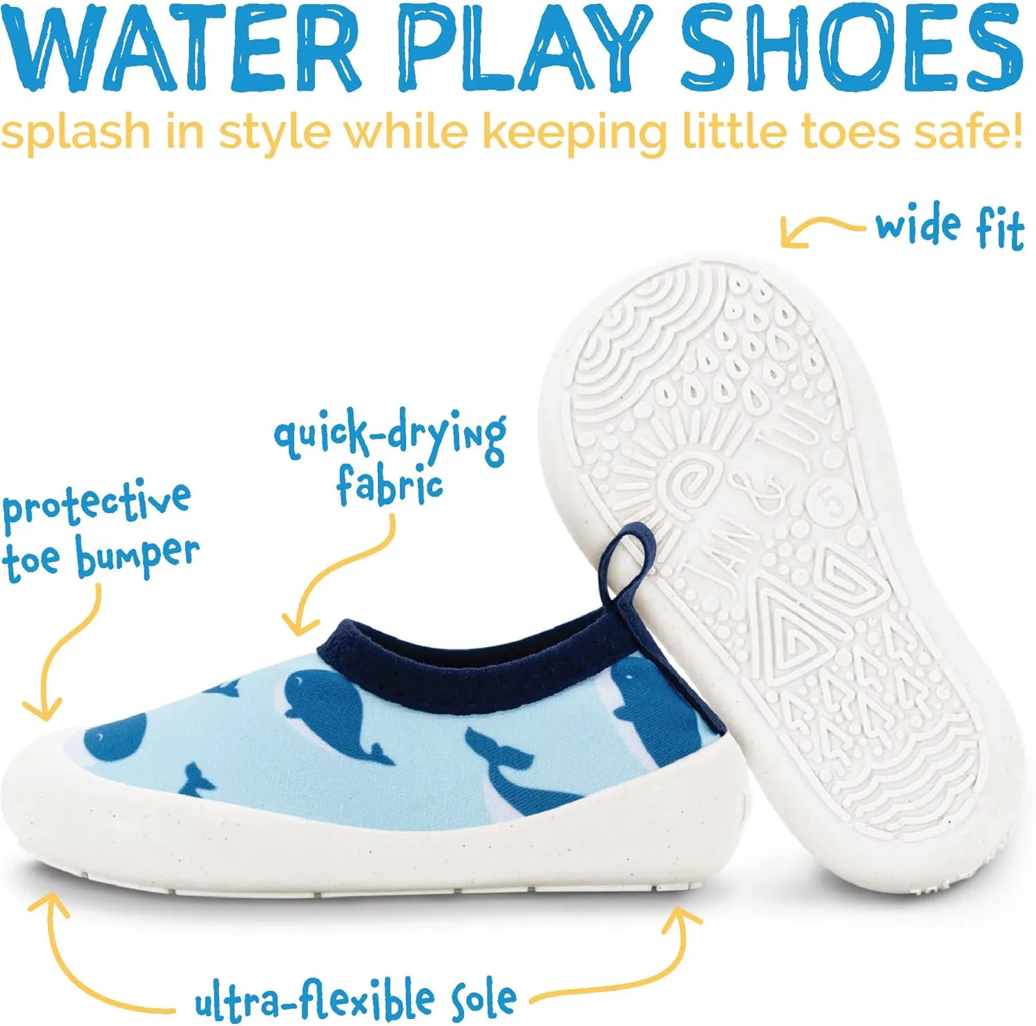 JAN & JUL Quick-Dry Water Shoes for Baby & Toddler with Flexible Soles