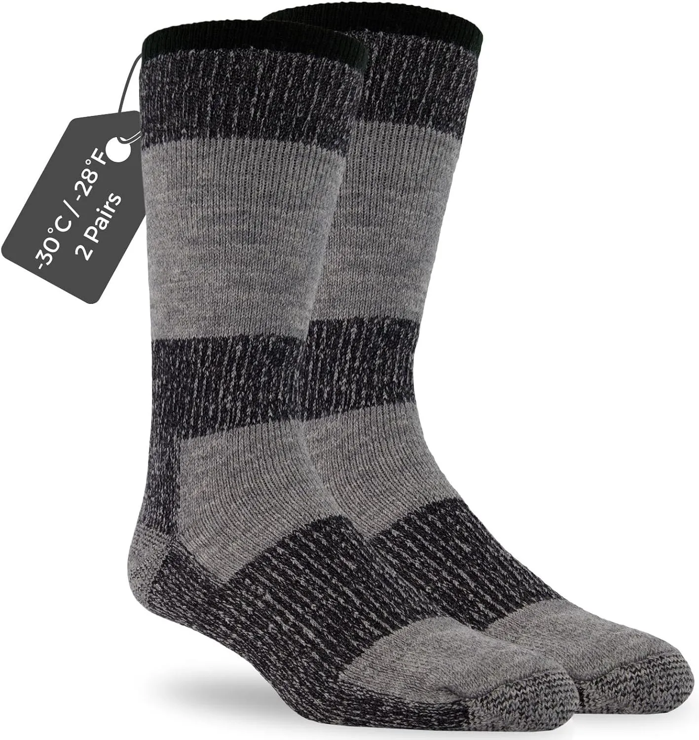 J.B. Field's Icelandic -30 Below XLR Merino Wool Thermal Winter Socks for Hiking, Trekking & Outdoor Activity, 2 Pairs