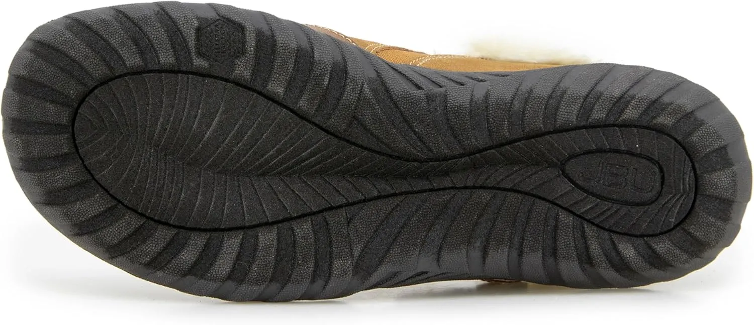 JBU Women's Heather Faux Fur Collar Fashion Comfort Casual Slip On Shoe