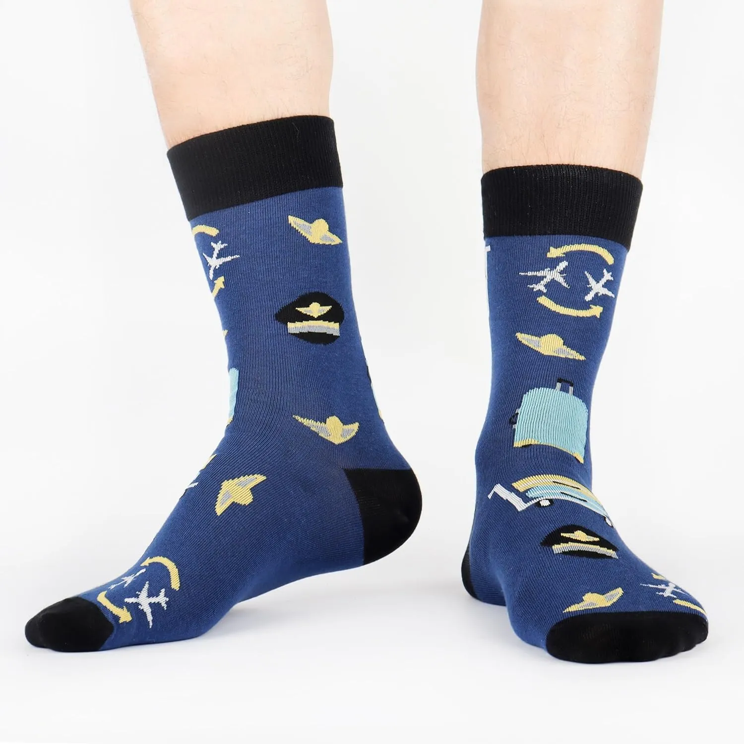 Jeasona Mens Funny Fun Crazy Funky Dress Crew Socks Gifts for Men Dad Grandpa