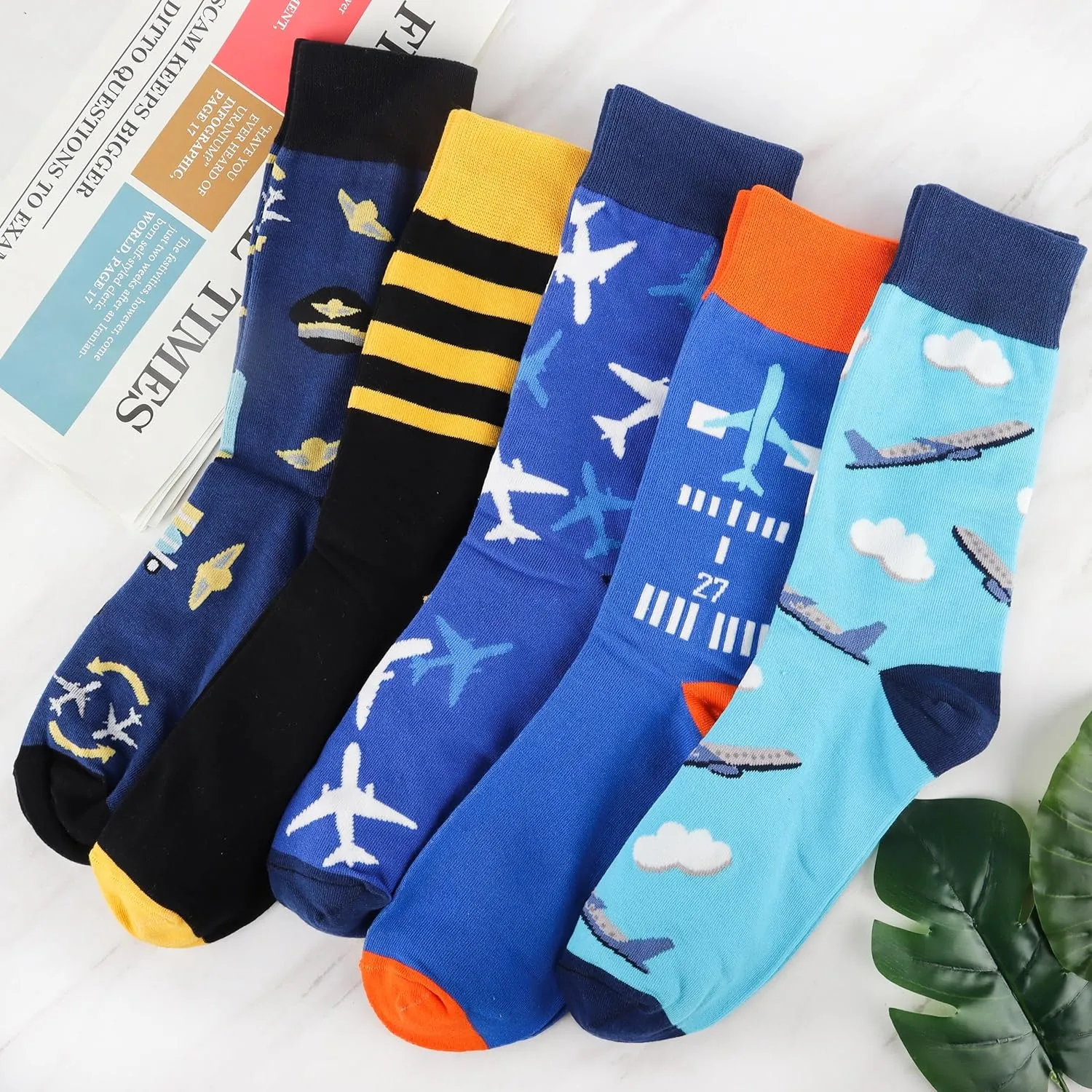 Jeasona Mens Funny Fun Crazy Funky Dress Crew Socks Gifts for Men Dad Grandpa