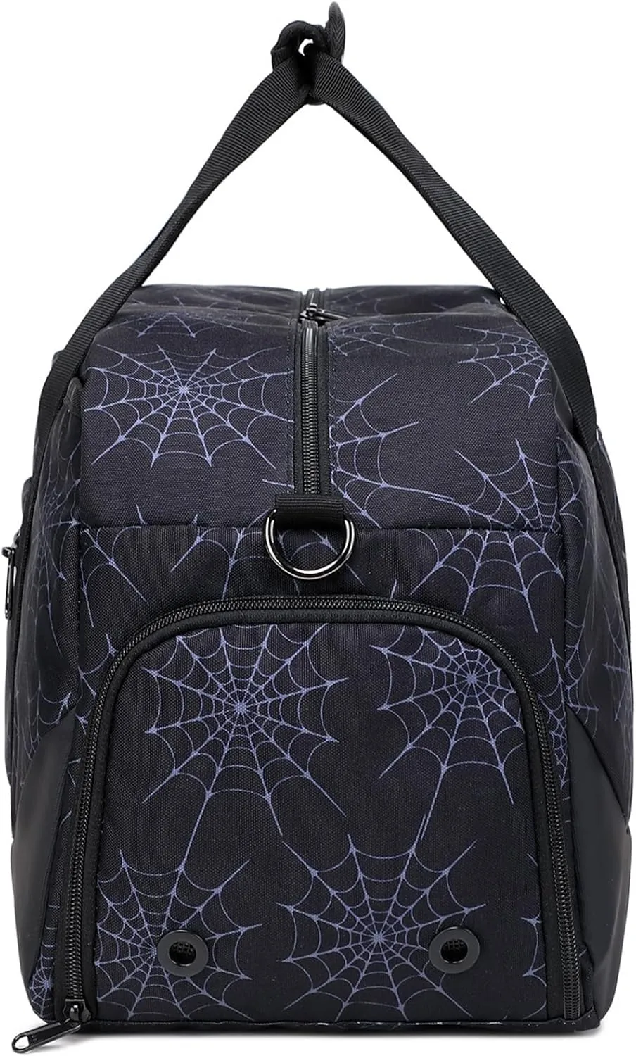 JIANYA Kids Overnight Duffle Bag Spider Sports Gym Bag with Shoe Compartment & Wet Pocket, Carry On Weekender Travel Bag, Black