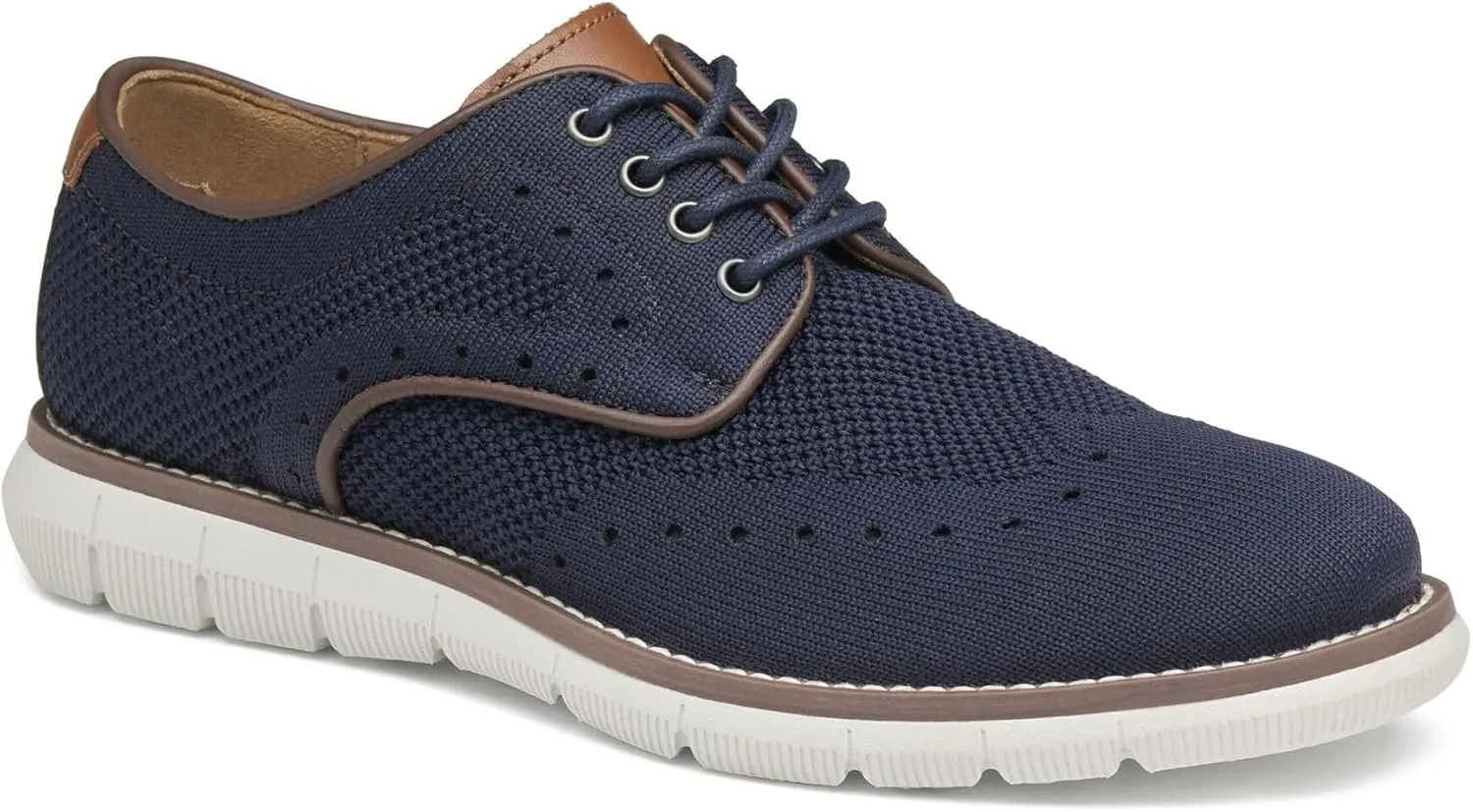 Johnston & Murphy Big Kid Holden Knit Wingtip Boys Dress Casual Lace-Up Shoe