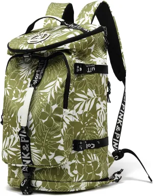 Kalesi Gym Duffle Bag Backpack 4-Way Waterproof with Shoes Compartment for travel Sport Hiking laptop (olive-green)