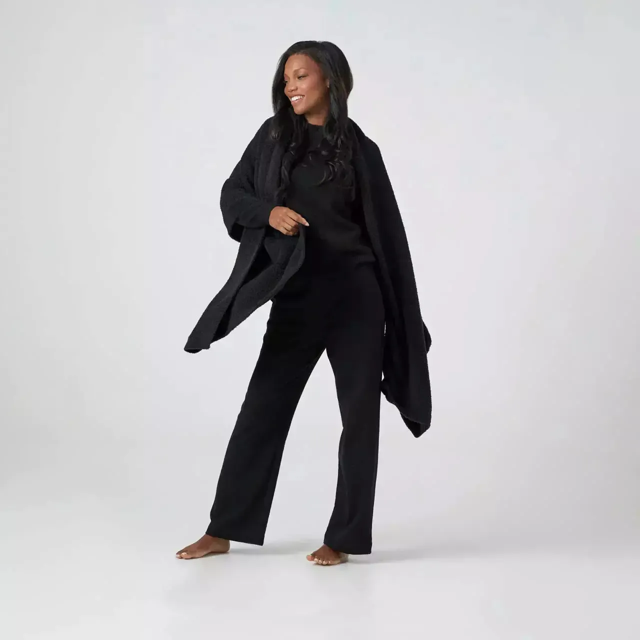 Kashwere Lounge Everyday Shawl Available in Bone and Onyx