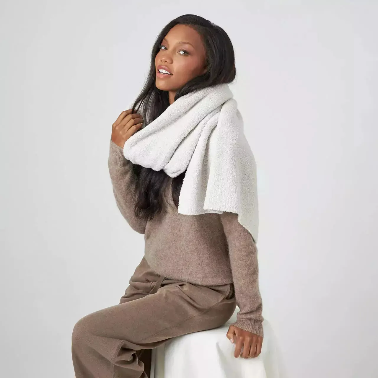 Kashwere Lounge Everyday Shawl Available in Bone and Onyx