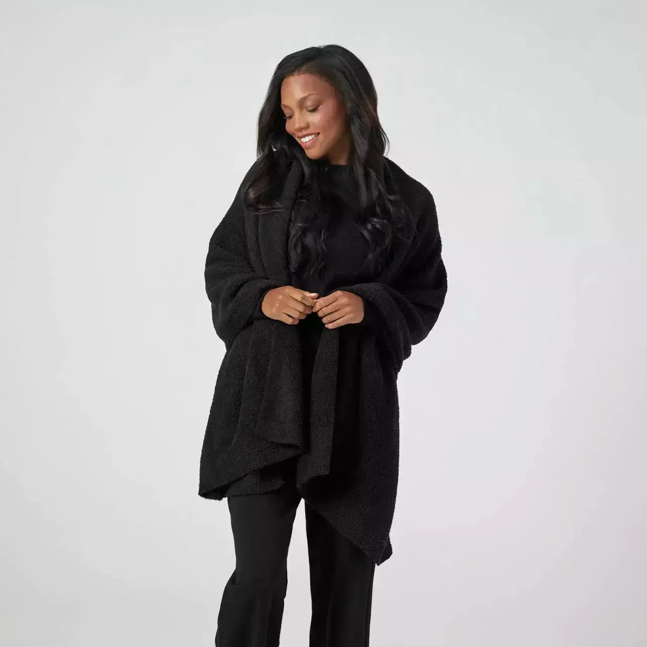Kashwere Lounge Everyday Shawl Available in Bone and Onyx