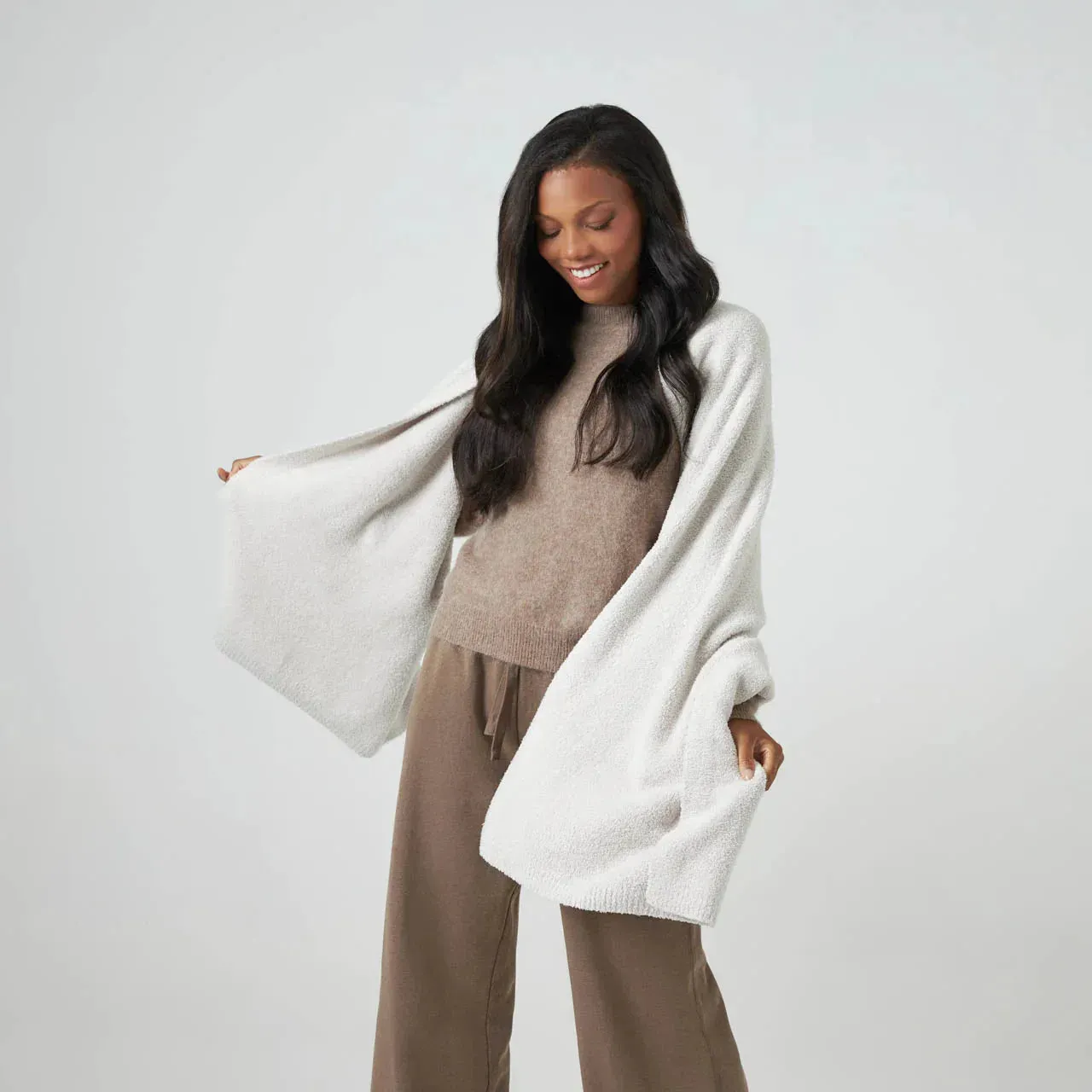 Kashwere Lounge Ultra Soft Bone Everyday Shawl