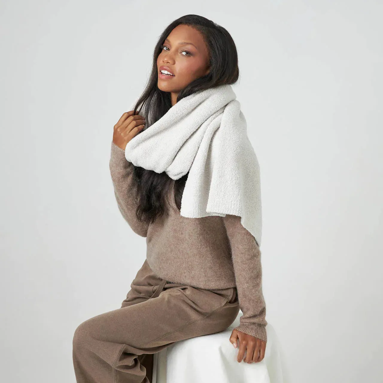 Kashwere Lounge Ultra Soft Bone Everyday Shawl