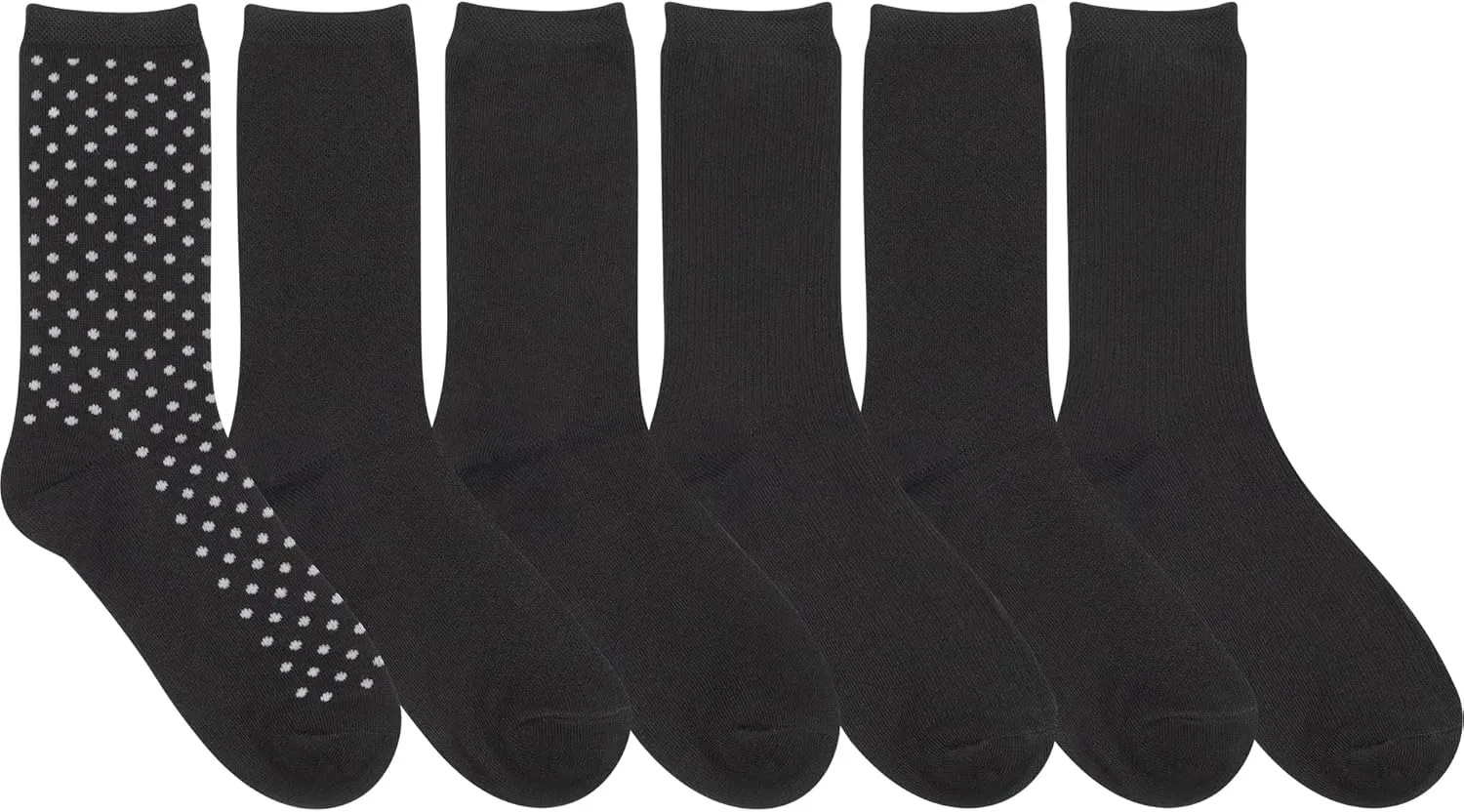 Kenneth Cole Womens 6 Pair Pack Modern Multicolor Assorted Easy Care Crew Socks