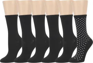 Kenneth Cole Womens 6 Pair Pack Modern Multicolor Assorted Easy Care Crew Socks