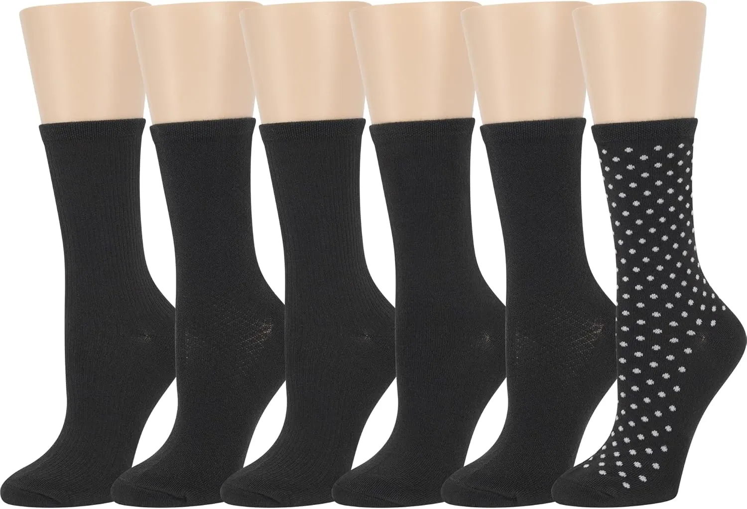 Kenneth Cole Womens 6 Pair Pack Modern Multicolor Assorted Easy Care Crew Socks