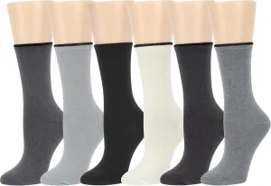 Kenneth Cole Womens 6 Pair Pack Modern Multicolor Assorted Easy Care Crew Socks