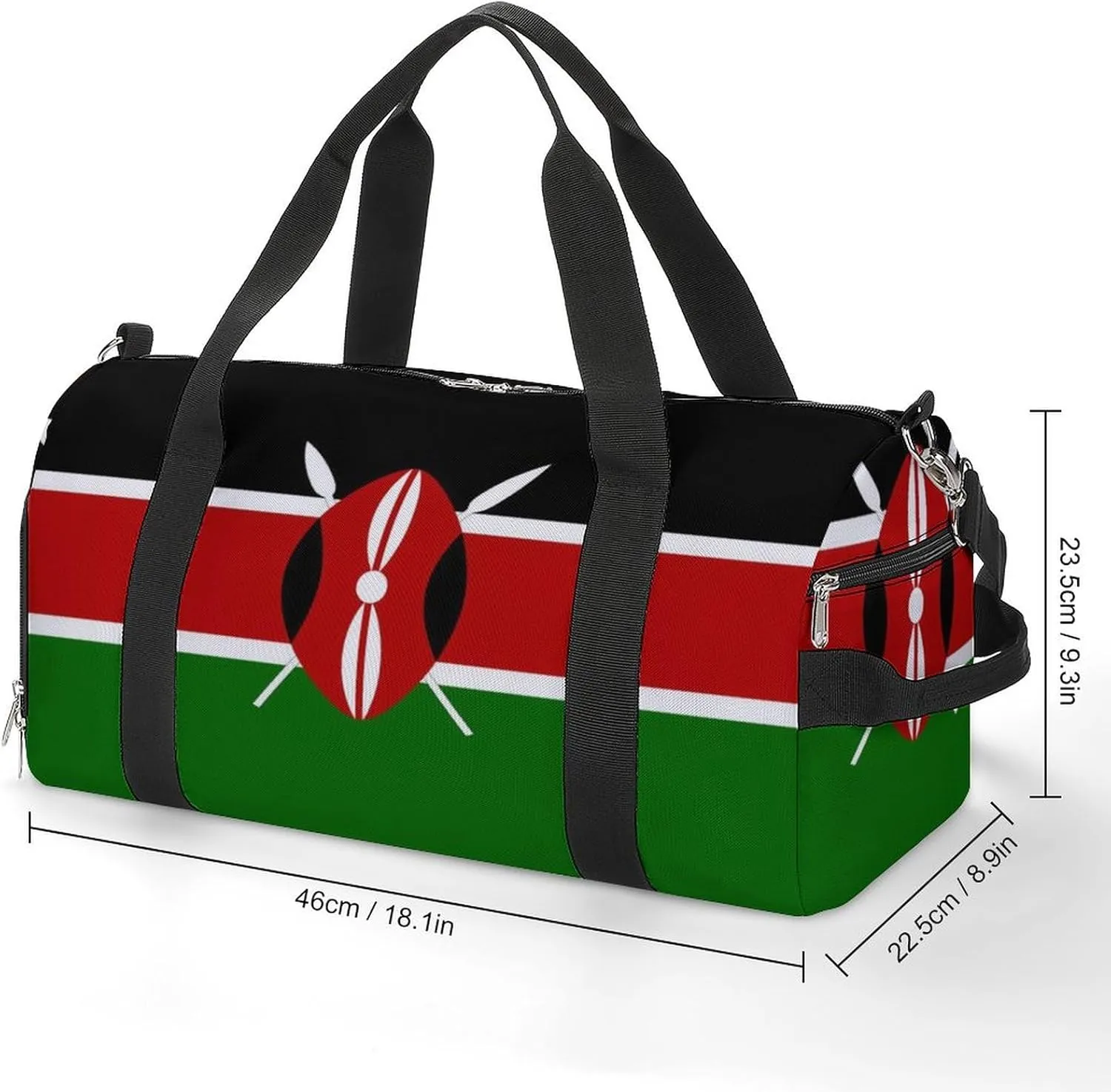 Kenyan Flag Gym Bag-Workout Organizer with Water Resistant Compartments for Gym Lovers