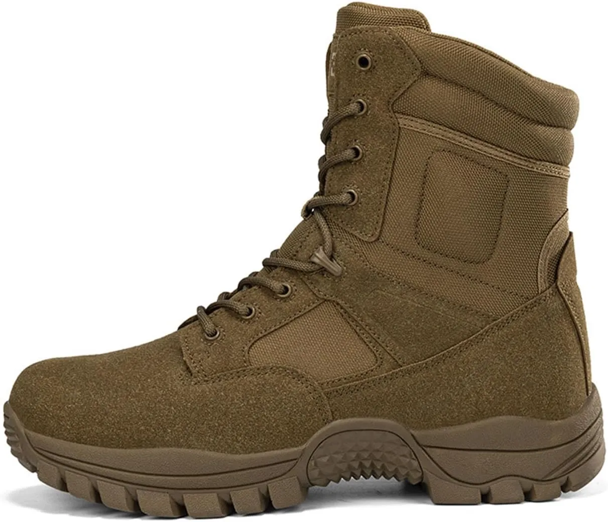 Kervaky Men's Tactical Boots, side zipper, easy to wear, outdoor, work, military boot, tactical boots for men