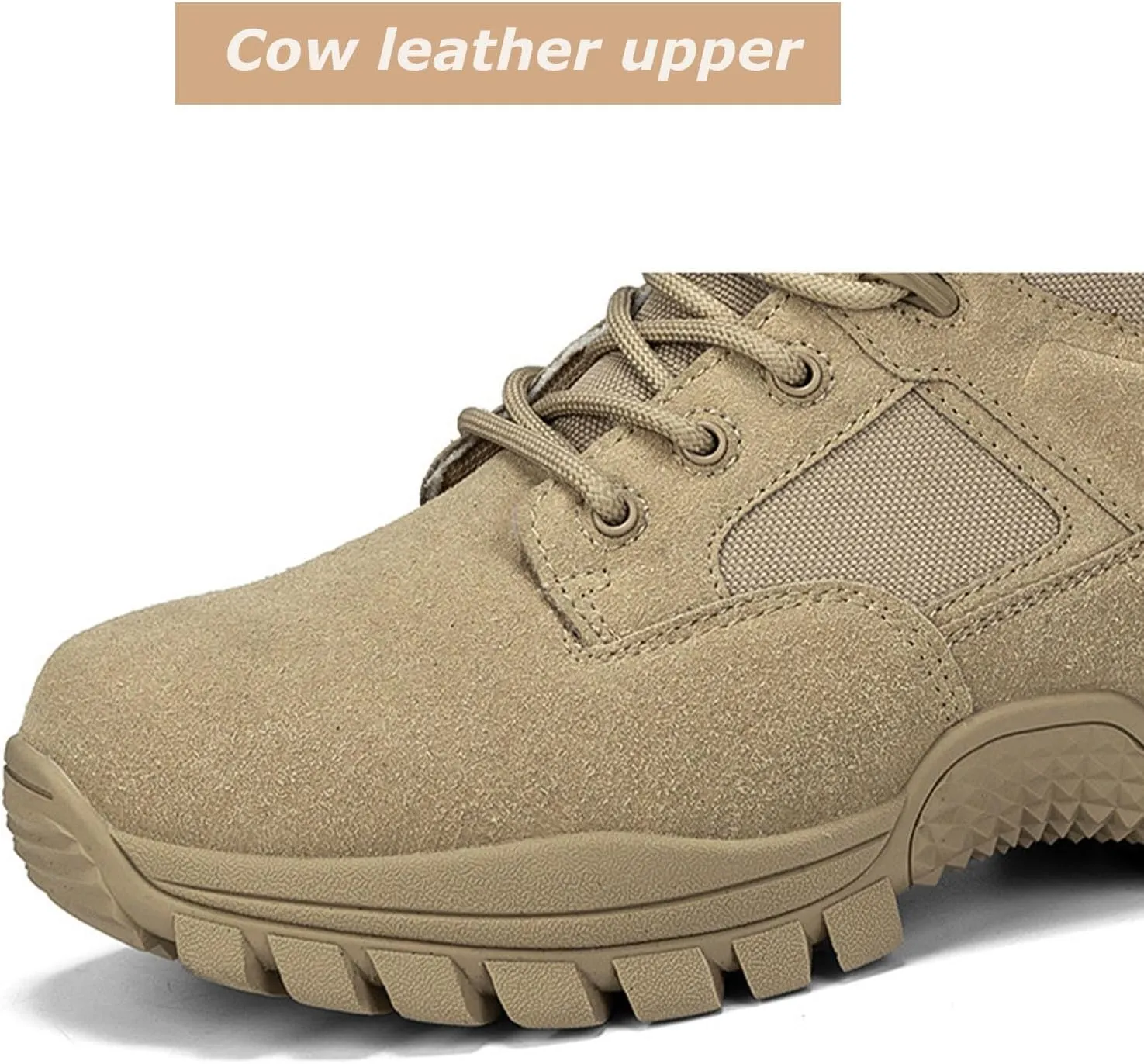 Kervaky Men's Tactical Boots, side zipper, easy to wear, outdoor, work, military boot, tactical boots for men